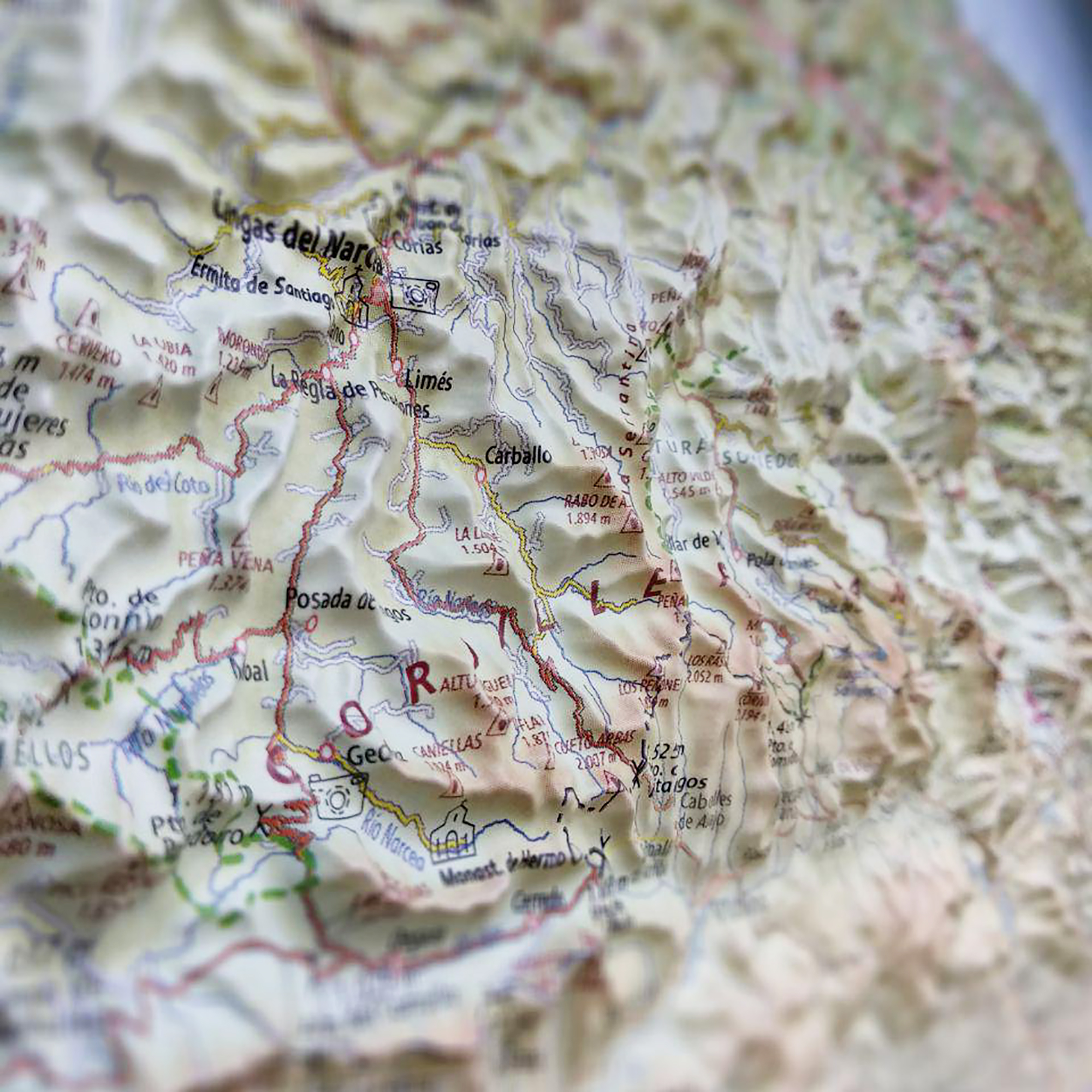 imagen detalles mapa de Asturias en relieve imagen detalles mapa de Asturias en relieve